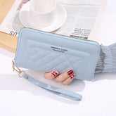 Geometric Embossed Large Capacity Coin Purse, Zipper Clutch Bag & Wallet